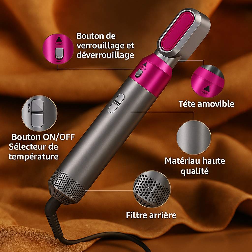 HAIRSTYLE™ - Kit magique 5-en-1-sèche cheveux et fer à boucler
